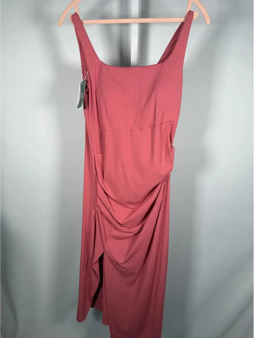 Halara Softlyzero Backless Corset Ruched Bodycon Midi Cool Touch Dress Size M - Picture 8 of 11